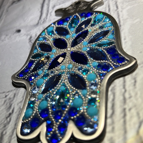 Lenox Blue Brilliance Good Luck Hamsa Wall Plaque - Picture 3 of 13